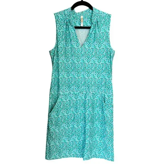 Helen Jon Sanibel Costa Del Sol Green Aqua Dress Resort Wear SZ S - Picture 2 of 7